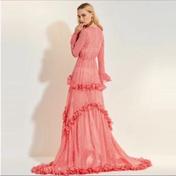 Red gingham maxi dress - Picture 5 of 8